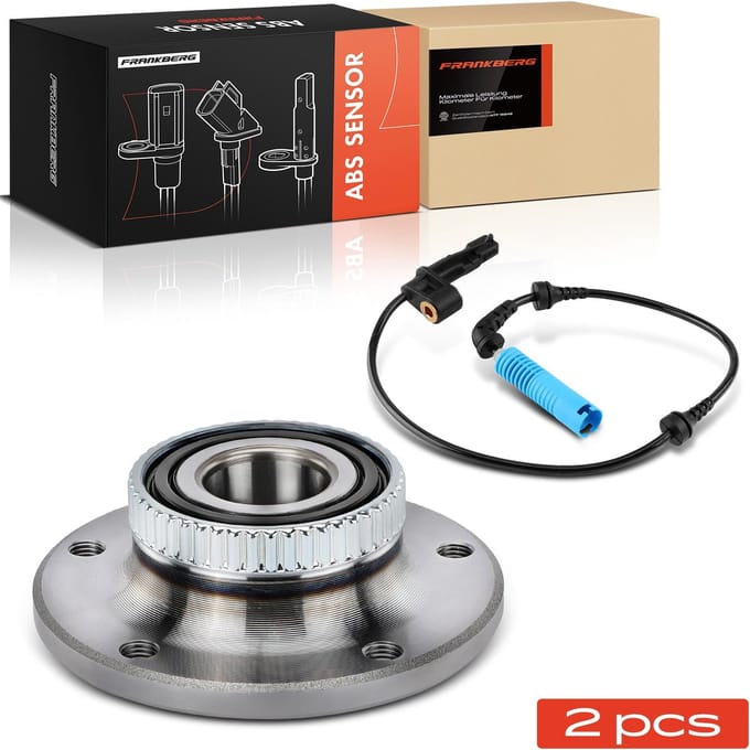 Frankberg 1x ABS Sensor Vooras Rechts+1x Wielnaaf Set Vooras voor BMW