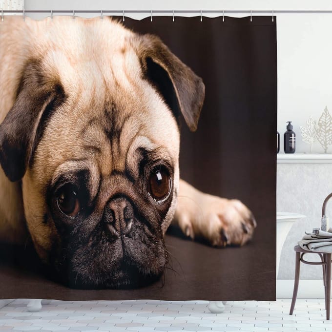 ABAKUHAUS douchegordijn – 175x220 cm – polyester – waterafstotend