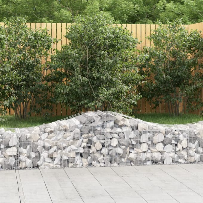 vidaXL - Schanskorven - 7 - st - gewelfd - 200x50x40/60 - cm - gegalvaniseerd - ijzer