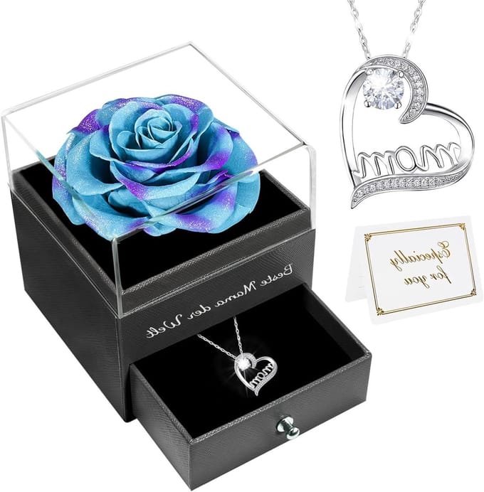 Eeuwige Roos - Echte Rozen - Cadeau Geven - Handgemaakt Conservering - 10 cm Doos - Sterrenhemel