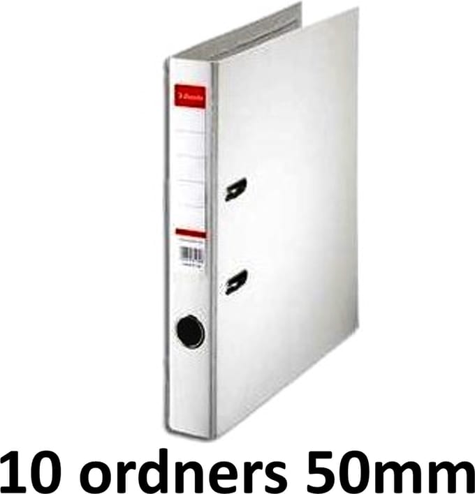 10 x Esselte Ordner Basic - rug 50mm - A4 - Wit