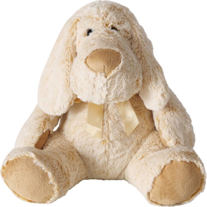 Hond - Knuffel - 30x28x30cm - Goud - Pluche - Aaibaar