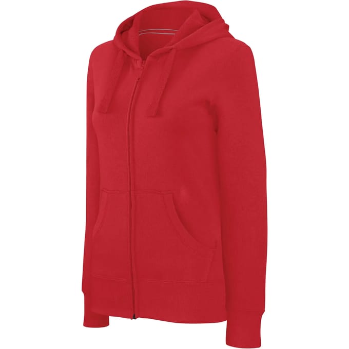 Kariban Damessweater met rits en capuchon K464 - Red - XL