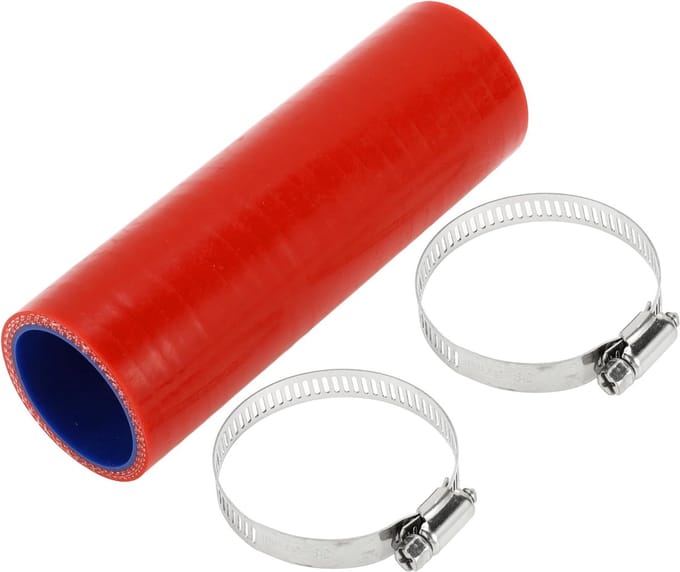 Dailygoods- Silicone Slang - 4-Laags - 40mm Binnendiameter - 150mm Lengte - Blauw/Rood - Hoge Temperatuur Bestendig - Koelslang
