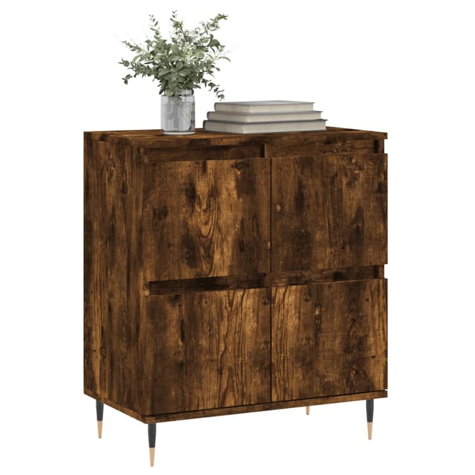 vidaXL - Dressoir - 60x35x70 - cm - bewerkt - hout - gerookt - eikenkleurig