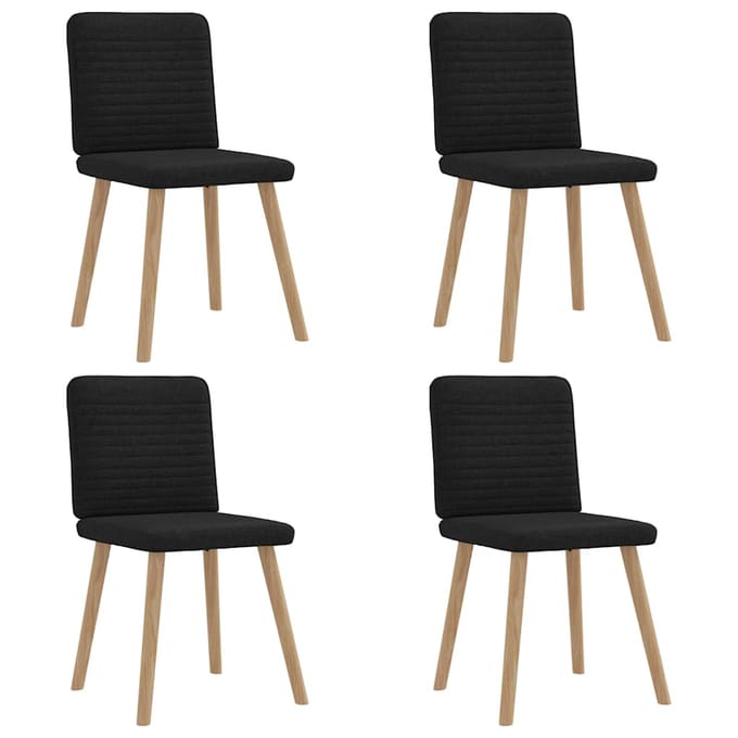 vidaXL - Eetkamerstoelen - 4 - st - stof - zwart