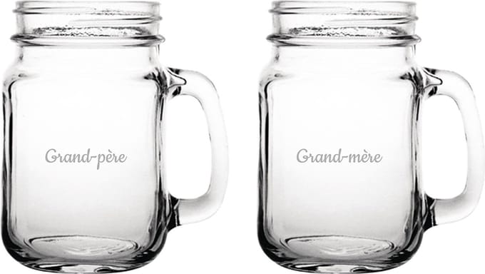 Drinkglas gegraveerd - 45cl - Grand-père & Grand-mère