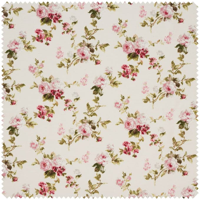 Motiefstof in linnenlook "Rozen"