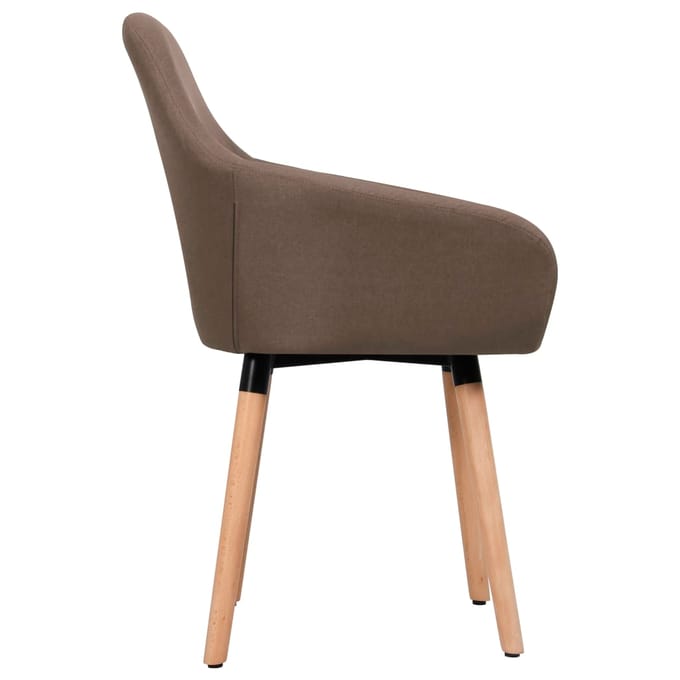 vidaXL - Eetkamerstoelen - 2 - st - stof - bruin
