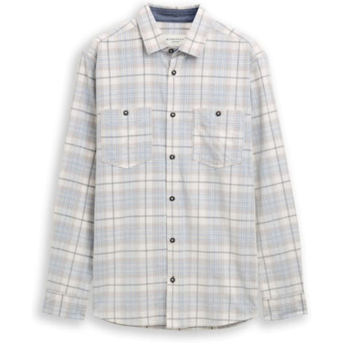 Tom Tailor Regular fit corduroy overhemd met ruitjesmotief