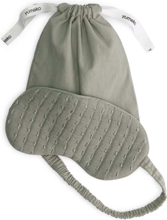 Yumeko slaapmasker mousseline katoen stitch sage groen