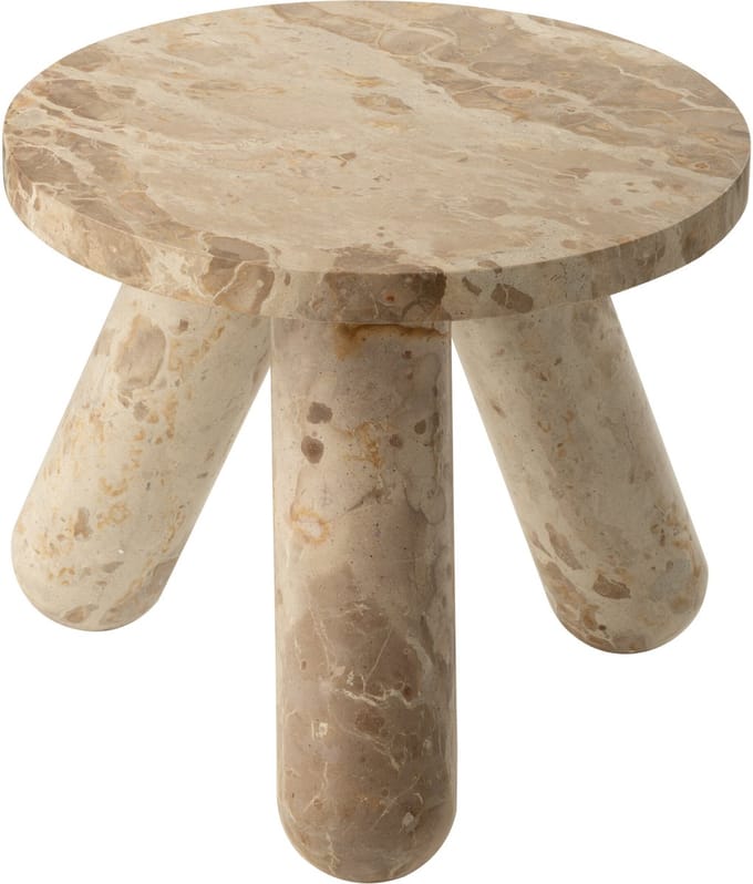 J-Line bijzettafel Rond Marmer - steen - beige