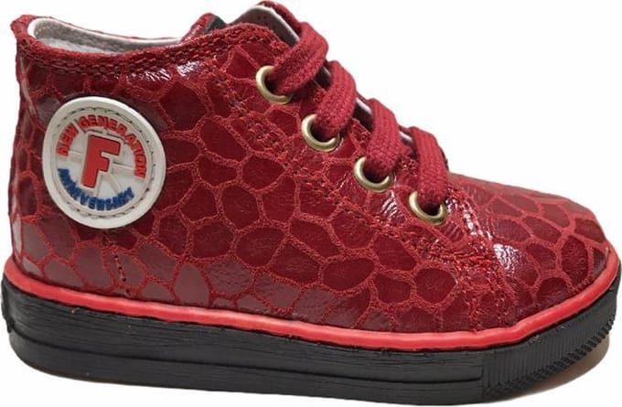 Falcotto girafpatroon veterschoenen Magic rood mt 20
