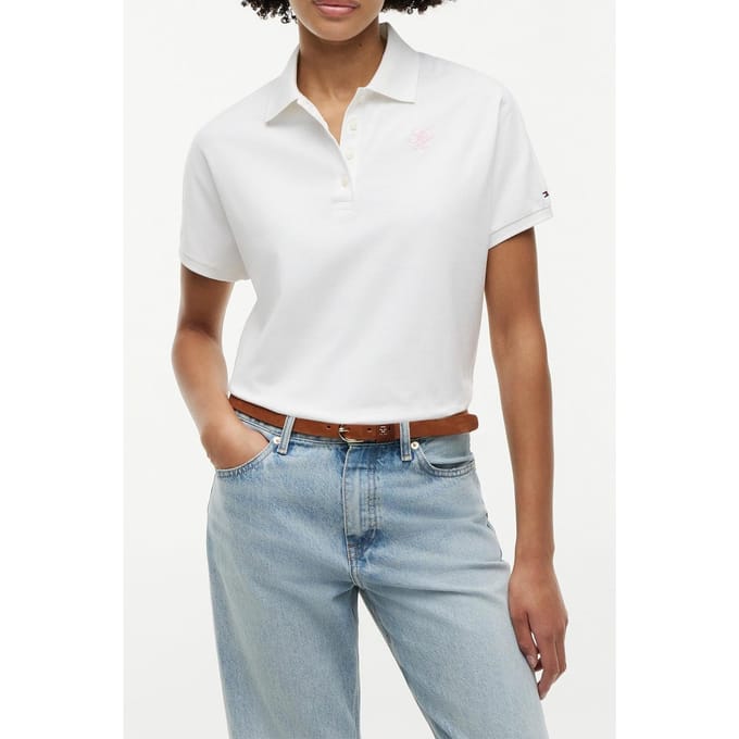 Tommy Hilfiger Th Script Modern Ss Ecru Größe: S | Poloshirts Outlet | Damen | Braun