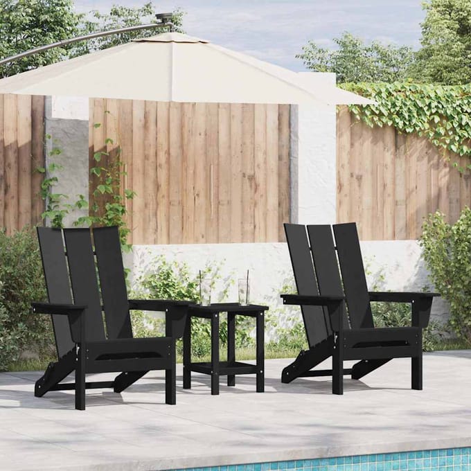 vidaXL Tuinstoel 2 pcs Zwart 80.5 x 74.5 x 92 cm Polyetheen