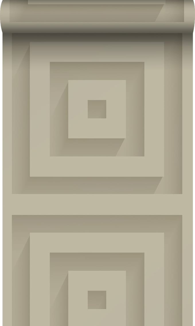 Origin Wallcoverings behang 3d vierkanten lichtbeige - 50 x 900 cm - 347973