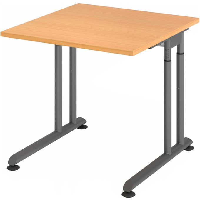 ZENO 8 G | Bureau - 80 x 80 Tafelhoogte I In hoogte verstelbaar Beuken/Grafiet