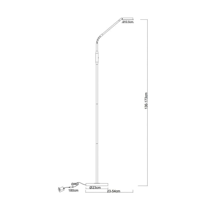Globo LED vloerlamp Silvio, nikkelkleurig, CCT, dimbaar, 173 cm
