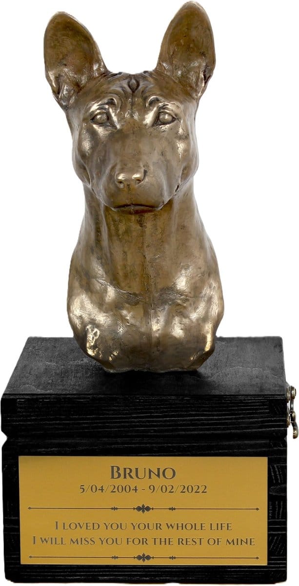 Urn en sculptuur van Basenji, Afrikaanse bos hond en Congo hond