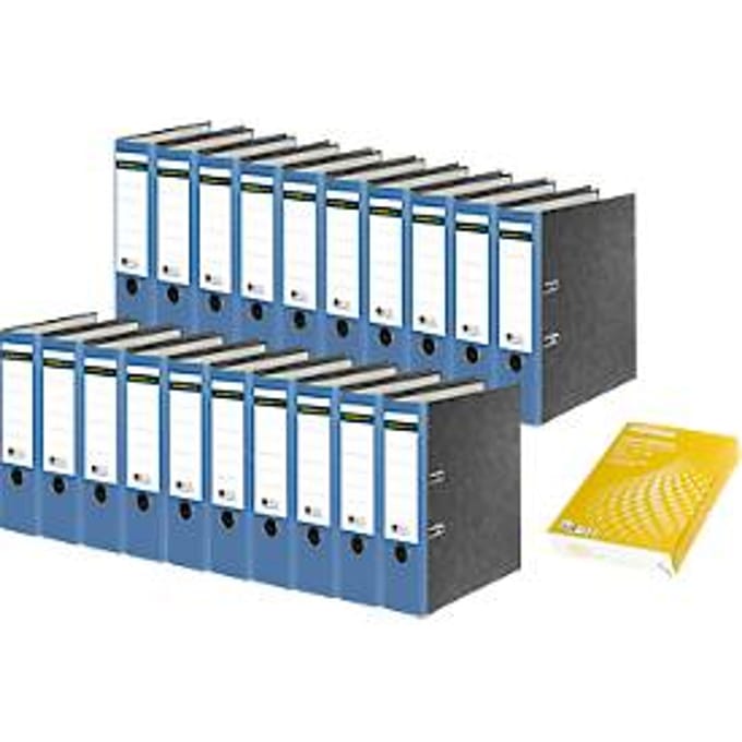 Schäfer Shop Select map, blauw, DIN A4, 80 mm, 20 stuks + GRATIS kopieerpapier