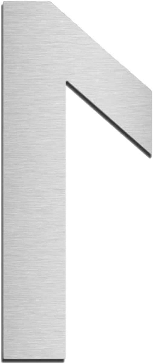 Huisnummer - Huisdeurnummer - Huismarkering - Roestvrij staal - 75 cm - Zilver