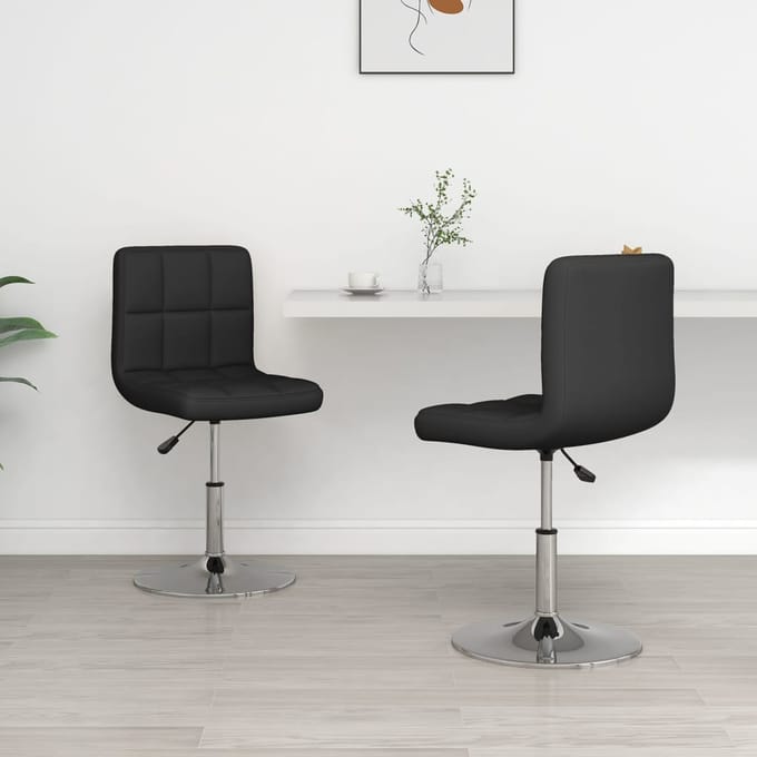 vidaXL - Eetkamerstoelen - 2 - st - kunstleer - zwart