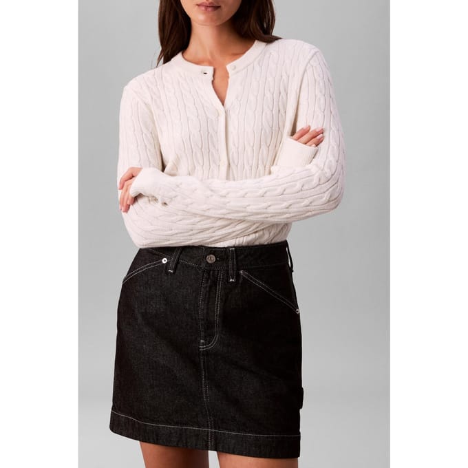 Calvin Klein Wool Cable Crewneck White Greige Taglia: XXL | Maglioni a maglia Outlet | Donna | Bianco