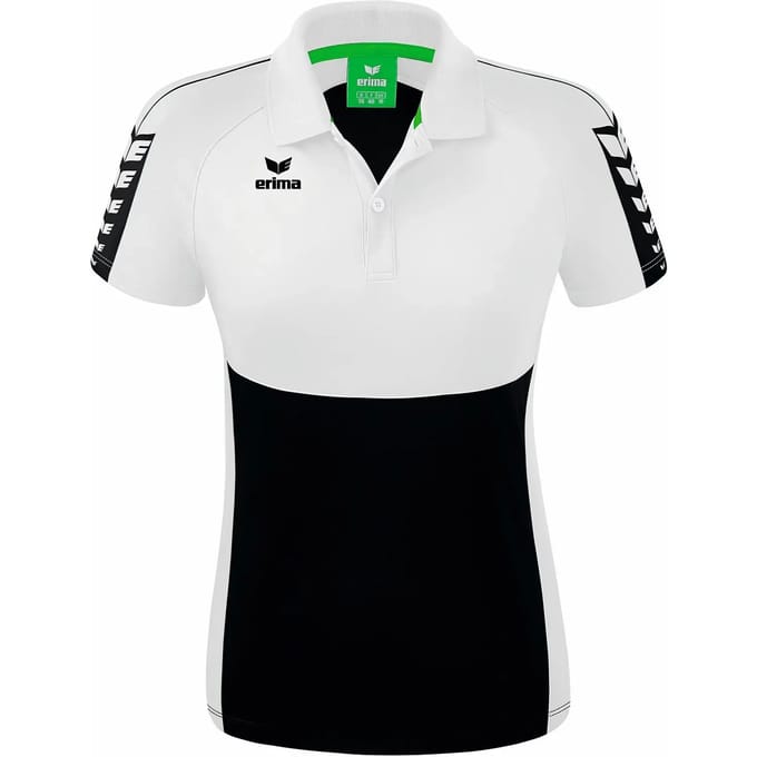 Erima Six Wings Polo Dames - Wit / Zwart | Maat: 38