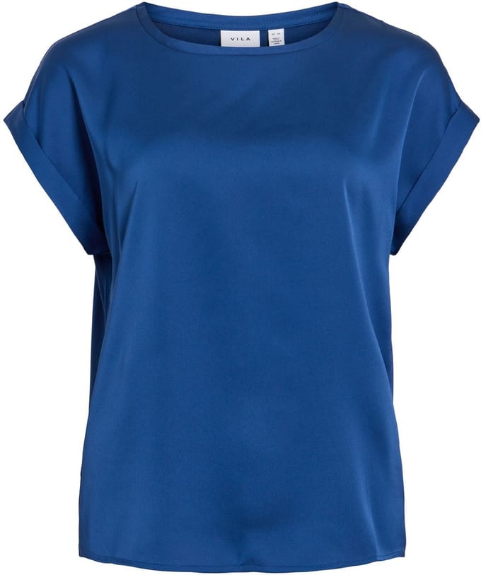 T-Shirt ELLETTE SATIN O-NECK VILA NAVY PEONY