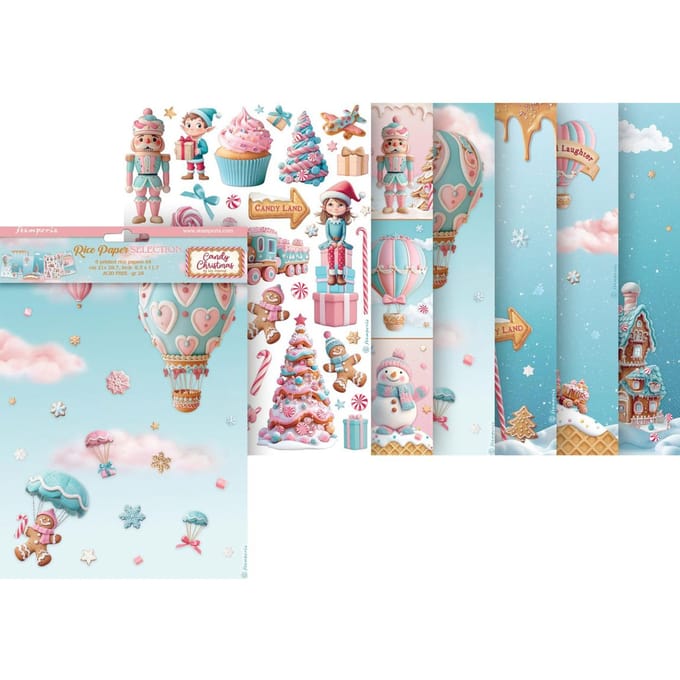 Stamperia - Candy Christmas A4 Rice Paper Selection (6pcs) (DFSA4XCD)