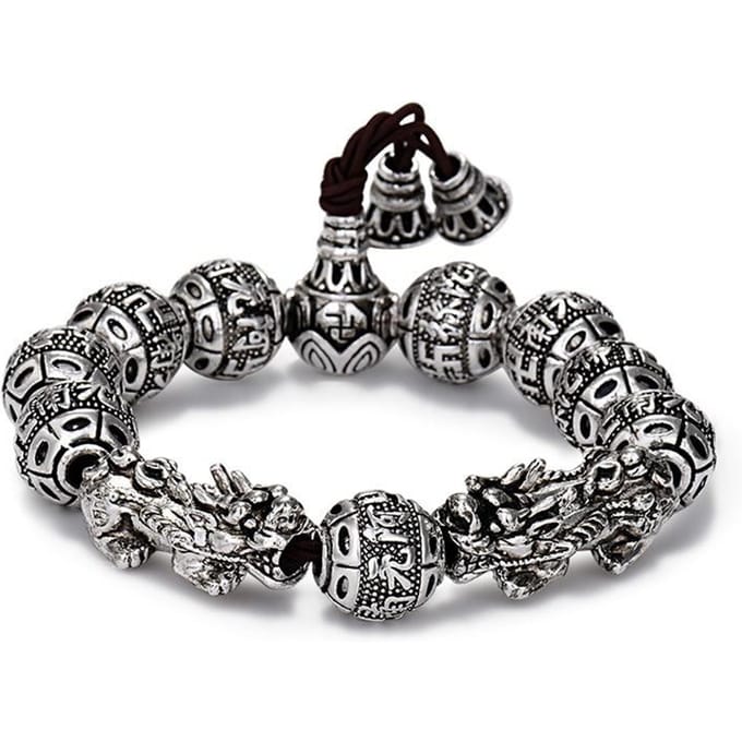 Bracelets Ballad Solid Bracelet Hommes Rétro Thaïlandais Argent Coeur À La Main Corde Bijoux gray
