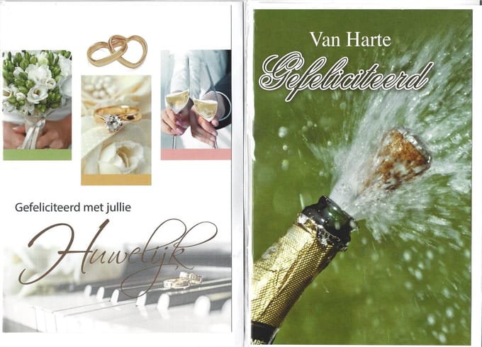 Wenskaart Huwelijk nr. 10  8 stuks