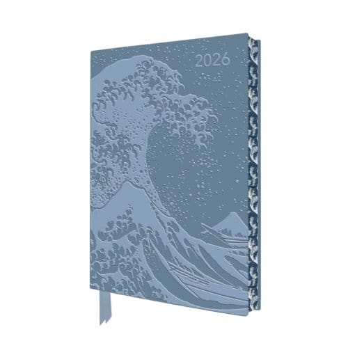 Katsushika Hokusai: The Great Wave 2026 Artisan Art Vegan Leather Diary Planner - Page To View - Tree Flame