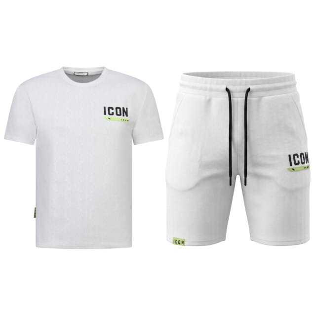 Zomerset Heren ICON - Oversized T shirt en Short Heren - Twinset - 2096 - Wit