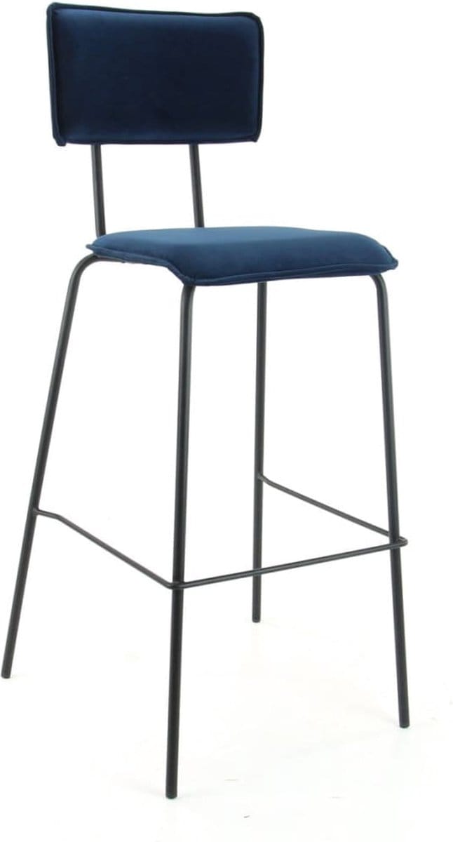 Workliving Barkruk Hoog Bo - Velvet Indigo - 82 CM