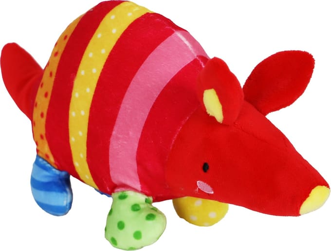 Boon Hondenspeelgoed Gordeldier Pluche Multicolor + Piep Eco 45cm