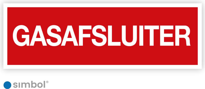 Simbol® - Stickers Gasafsluiter - Formaat 5 x 15 cm.