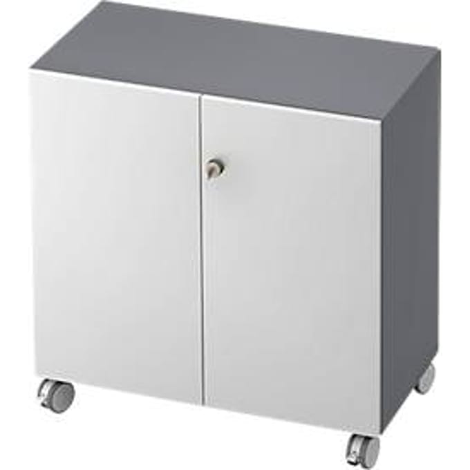 TOPAS LINE rolkast, 2 dossierhoogtes, afsluitbare deuren, grafiet/wit