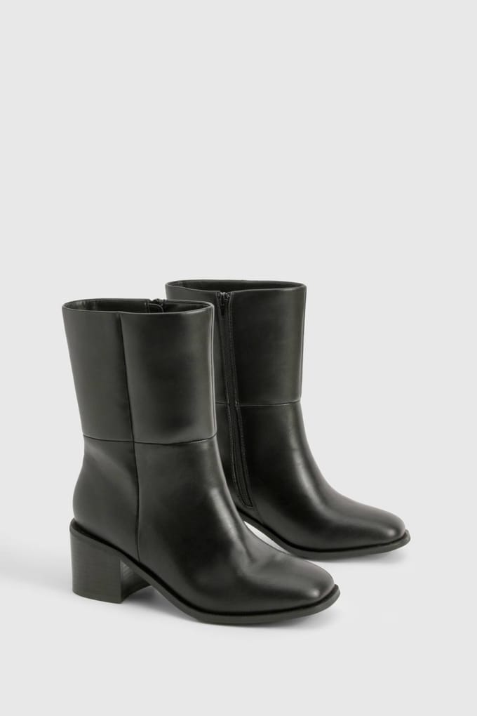 boohoo Dames Wide Fit Chunky Panel Detail Chelsea Boots | Black | Maat: 7