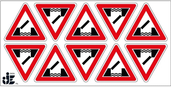 Beweegbare brug sticker - J15 | 5 cm - 10 stuks per vel