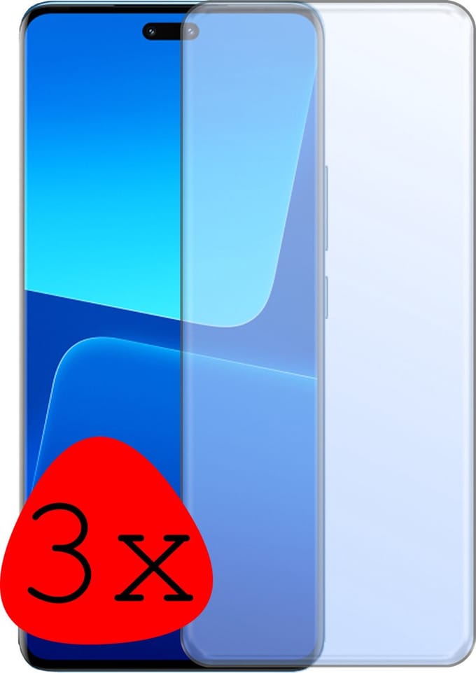 Screenprotector - 3 Stuks Geschikt voor Xiaomi 13 Lite - Extra Sterk - Beschermglas - Gehard Glas - Tempered Glass - Screen Protector