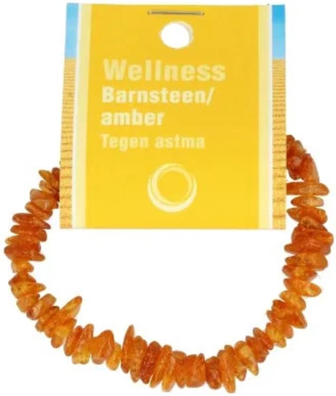 Barnsteen geel splitarmband + kaart