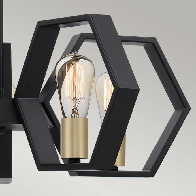 Quoizel LED Kroonluchter | 5X E27 Max 60W | Dimbaar | Earth Black