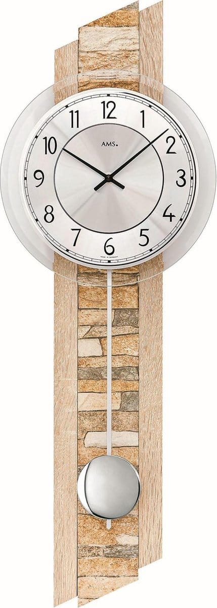 AMS 7423 moderne wandklok, quarts met slinger
