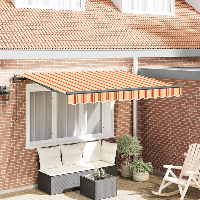 vidaXL - Uitschuifbare - luifel - Geel - 350 - x - 200 - cm - Stof