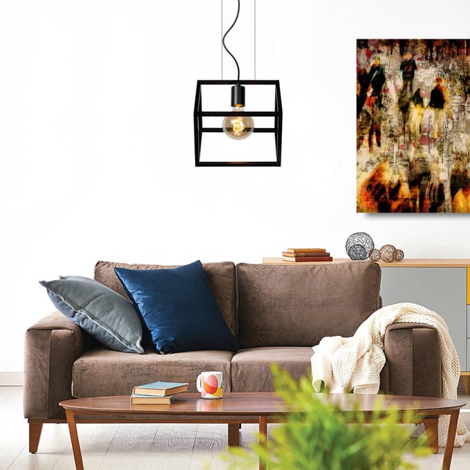 Lucide Hanglamp Fabian met metalen kap, 1-lamp