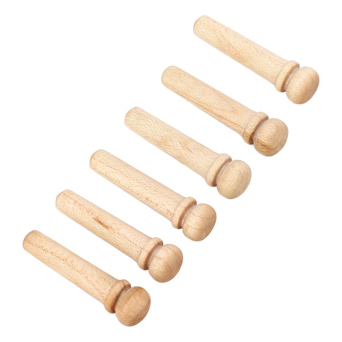 6 STUKS Gitaarbrugpin Vervanging Esdoornhout Gitaar Druk Snaar Nagels Pin voor Oefening beige