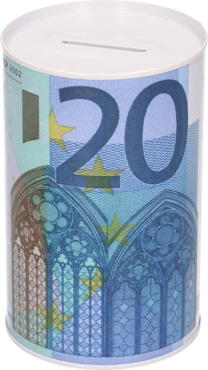Spaarpot - 20 euro biljet - 8 x 13 cm - Blikken spaarpotten