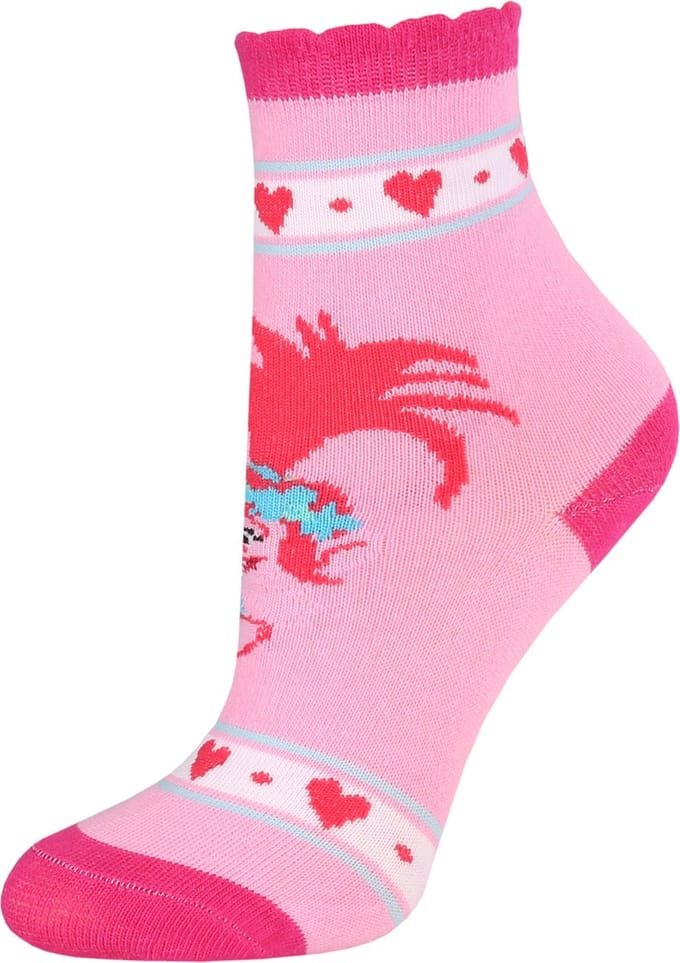 Roze kindersokken met TROLLS-patroon, OEKO-TEX gecertificeerd