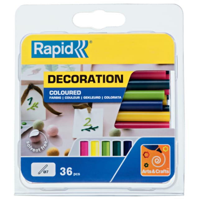 Rapid 5001426 Lijmpatronen - Modern gekleurd - 7x94mm (36st)